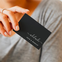 Modern Black Elegant Hair Stylist Makeup Artist