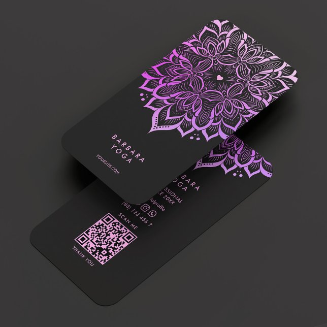 Cartão De Visita Modern Boho Tarot Purple Mandala Lotus Espiritual (Modern Boho Purple Mandala Spiritual Lotus Business Card
)