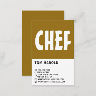 Cartão De Visita Modern Bold, Chef, Cozinhar