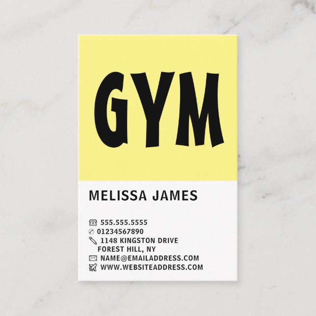 Cartão De Visita Modern Bold, Treinador Pessoal, Instrutor Gym (Frente)