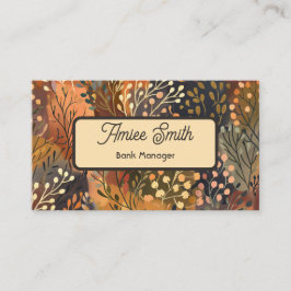 Cartão De Visita Modern Botanical Business Card with QR Code