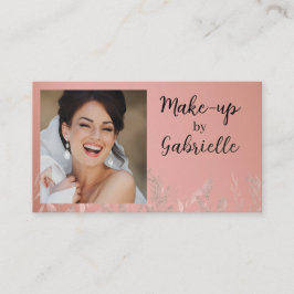 Cartão De Visita Modern Botanical Dusty Rose Boho Photo QR Code 