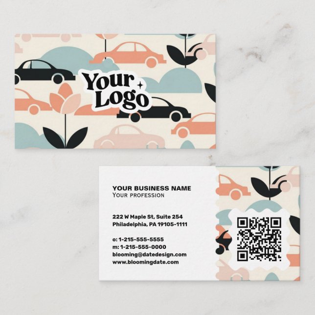 Cartão De Visita Modern Business Card – Qr code & logo (Frente/Verso)