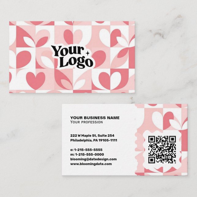 Cartão De Visita Modern Business Card – Qr code & logo (Frente/Verso)