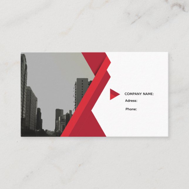 Cartão De Visita Modern Business Card Red Grey (Frente)