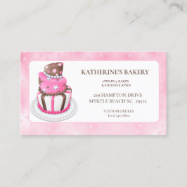 Cartão De Visita Modern Cake Bakery Business Cards