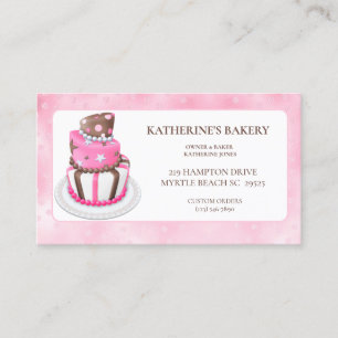 Cartão De Visita Modern Cake Bakery Business Cards
