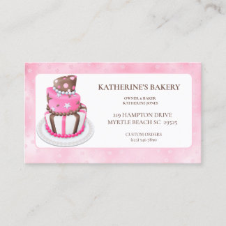 Cartão De Visita Modern Cake Bakery Business Cards