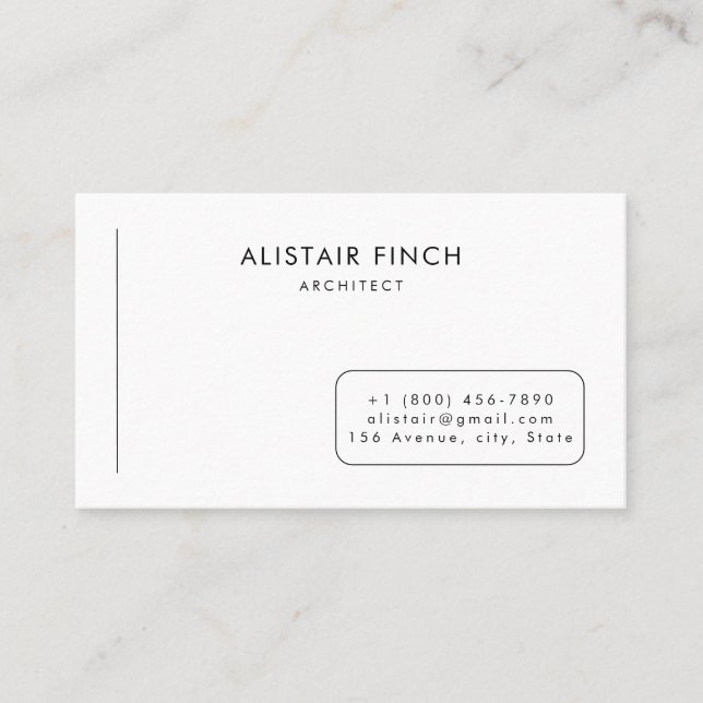 Cartão De Visita Modern Clean Minimal Business Card Template (Frente)