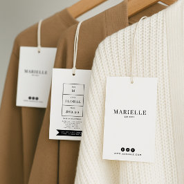Cartão De Visita Modern Clothing Hang Tag, Clothing price hang tag