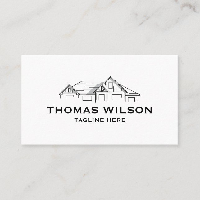 Cartão De Visita Modern Construction Handyman Carpenter Tools Busin (Frente)