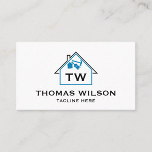 Cartão De Visita Modern Construction Handyman Carpenter Tools Busin