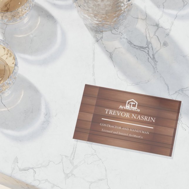 Cartão De Visita Modern Construction Handyman Carpenter Tools Wood  (Criador carregado)