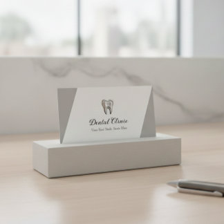 Cartão De Visita Modern Dental Clinic Logo QR Code Dentist