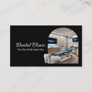Cartão De Visita Modern Dental Clinic QR Code black and white