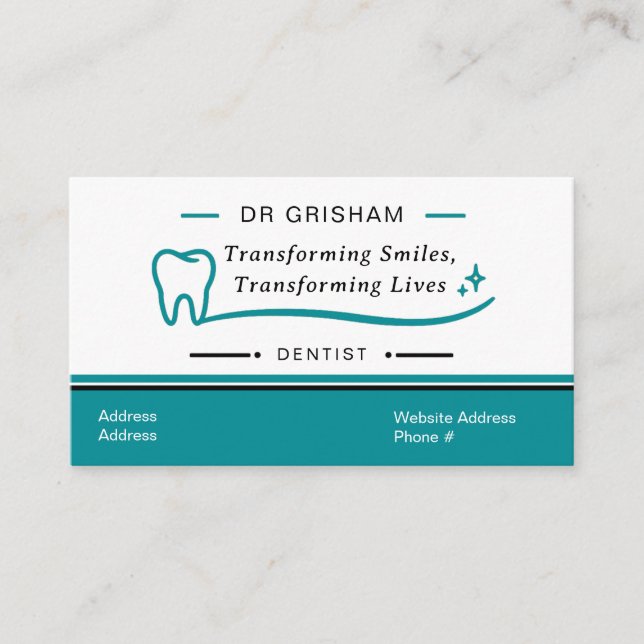 Cartão De Visita Modern Dentist Business Card Template (Frente)