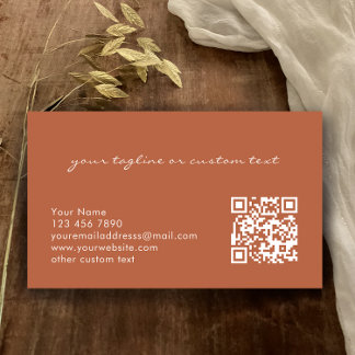 Cartão De Visita Modern Elegant Copper QR Code Professional 