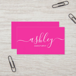Cartão De Visita Modern Elegant Girly Calligraphy Pink