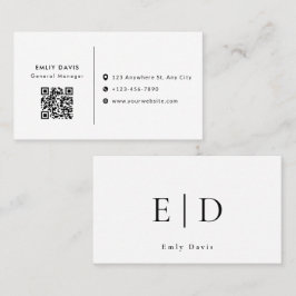 Cartão De Visita Modern Elegant Minimalist QR Code Business Card