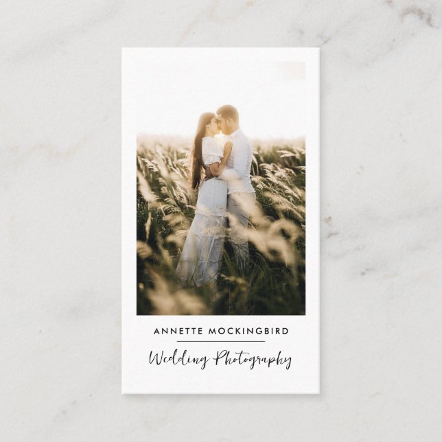 Cartão De Visita Modern Elegant  Photo Wedding Photography Script (Frente)