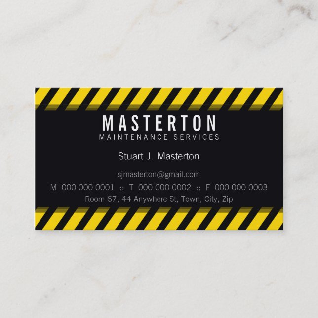 CARTÃO DE VISITA MODERN :: faixas de aviso 2 (Frente)