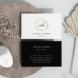 Cartão De Visita Modern Faux Dourada Abstrato