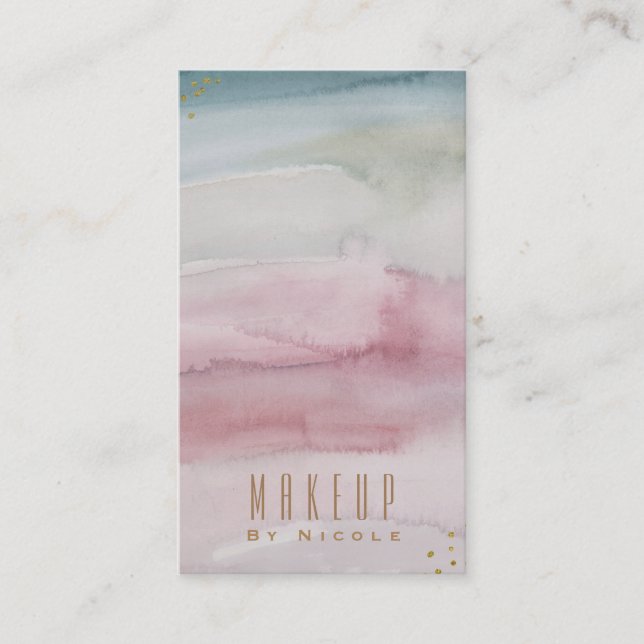 Cartão De Visita Modern Glam Dreamy Watercolor Eleagnt Chic (Frente)