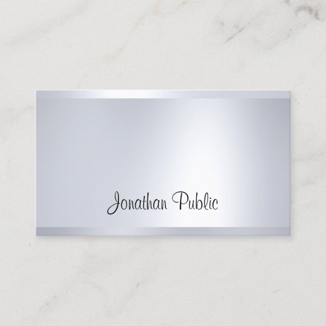 Cartão De Visita Modern Glam Silver parece uma tendência elegante d (Frente)