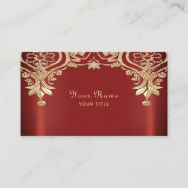 Cartão De Visita Modern Gold Red Floral Business Card