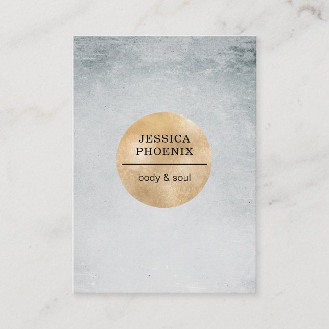 Cartão De Visita Modern Goldener Kreis Aquarell Grau Schwarz (Frente)