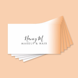 Cartão De Visita Modern gradient orange white makeup & hair
