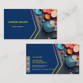 Cartão De Visita Modern Graphic Designer Business Card | Custom Min