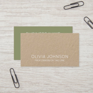 Cartão De Visita Modern Green Minimalist Kraft Consultant