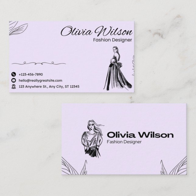 Cartão De Visita Modern Hand-Drawn Icon Business Card (Frente/Verso)