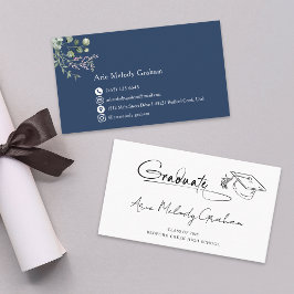 Cartão De Visita Modern Handwritten Script Graduate Name Card