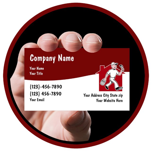 Cartão De Visita Modern House Painter (House Painter Business Cards)