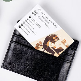 Cartão De Visita Modern I Girl Working