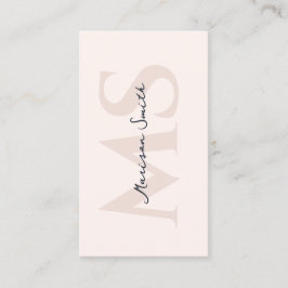 Cartão De Visita Modern Lashes Makeup Artista Pastel Rosa Monograma