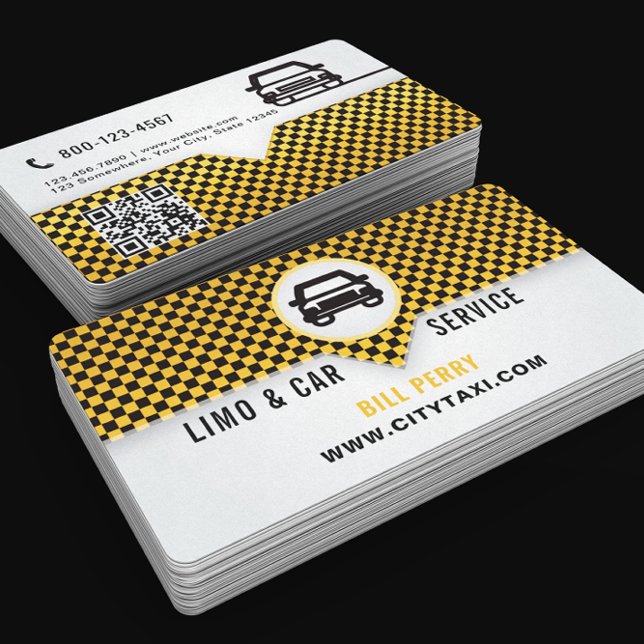 Cartão De Visita Modern Limo & Car Service Logo Design (Criador carregado)