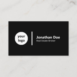 Cartão De Visita Modern Luxury Black & White Real Estate Agent