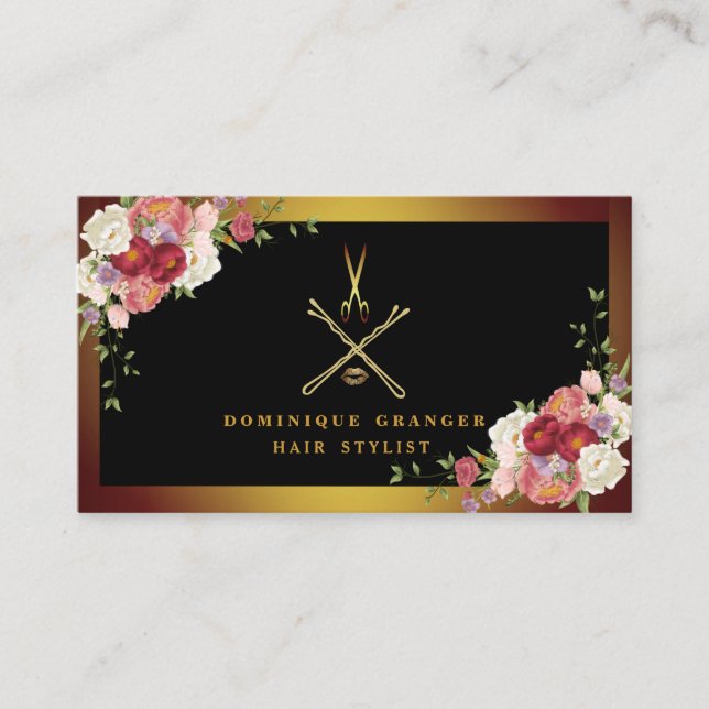 Cartão De Visita Modern Makeup Artist & Hair Na moda (Frente)