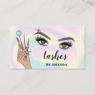 Cartão De Visita Modern Makeup Eyebrow Eyes Lashes Girly