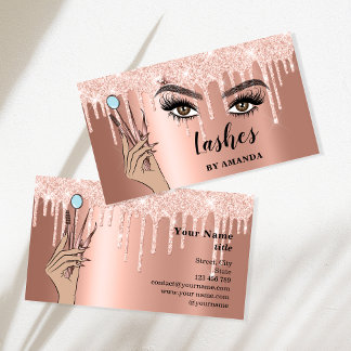 Cartão De Visita Modern Makeup Eyebrow Eyes Lashes Girly