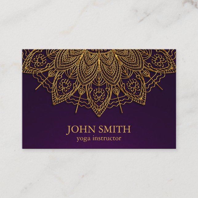 Cartão De Visita Modern Mandala Yoga - Instrutor Busines (Frente)