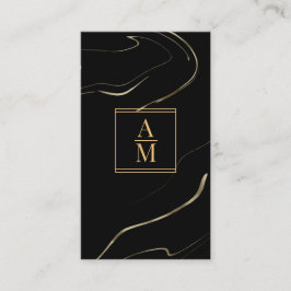 Cartão De Visita Modern Marble Monogram Business Card