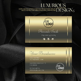 Cartão De Visita Modern Mattics Dourado Optics Sparkly Diamantes ad