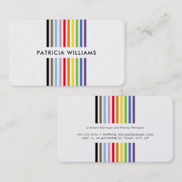 Cartão De Visita MODERN MINIMAL colorful stripe rainbow pride LGBTQ