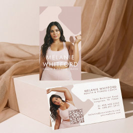 Cartão De Visita Modern Minimal Fitness Health Wellness Photo QR