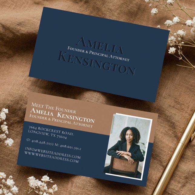 Cartão De Visita Modern Minimal Lawyer Law Firm Attorney Photo  (Modern Minimal Lawyer Law Firm Attorney Photo Business Card)