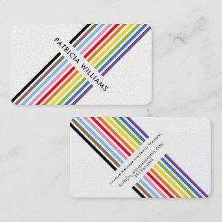 Cartão De Visita MODERN MINIMAL unique stripe rainbow pride LGBTQ